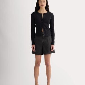 Everlane The A-Line Denim Short in Washed Black Size 26